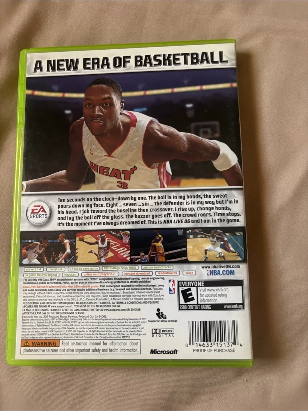 NBA Live 06 Xbox 360 Game – Bright Neon Green Case